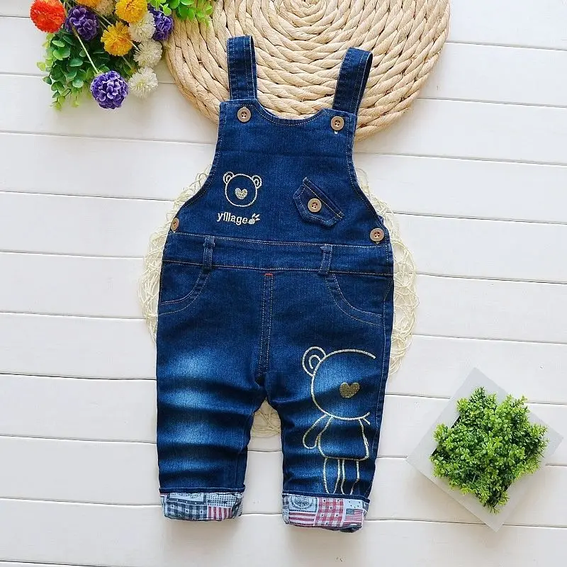 1PCS Cute Jeans Baby Girl Clothes Baby New Boy Clothes High Waist Solid Color Warm Out Jeans Children\'s Clothing for Gifts