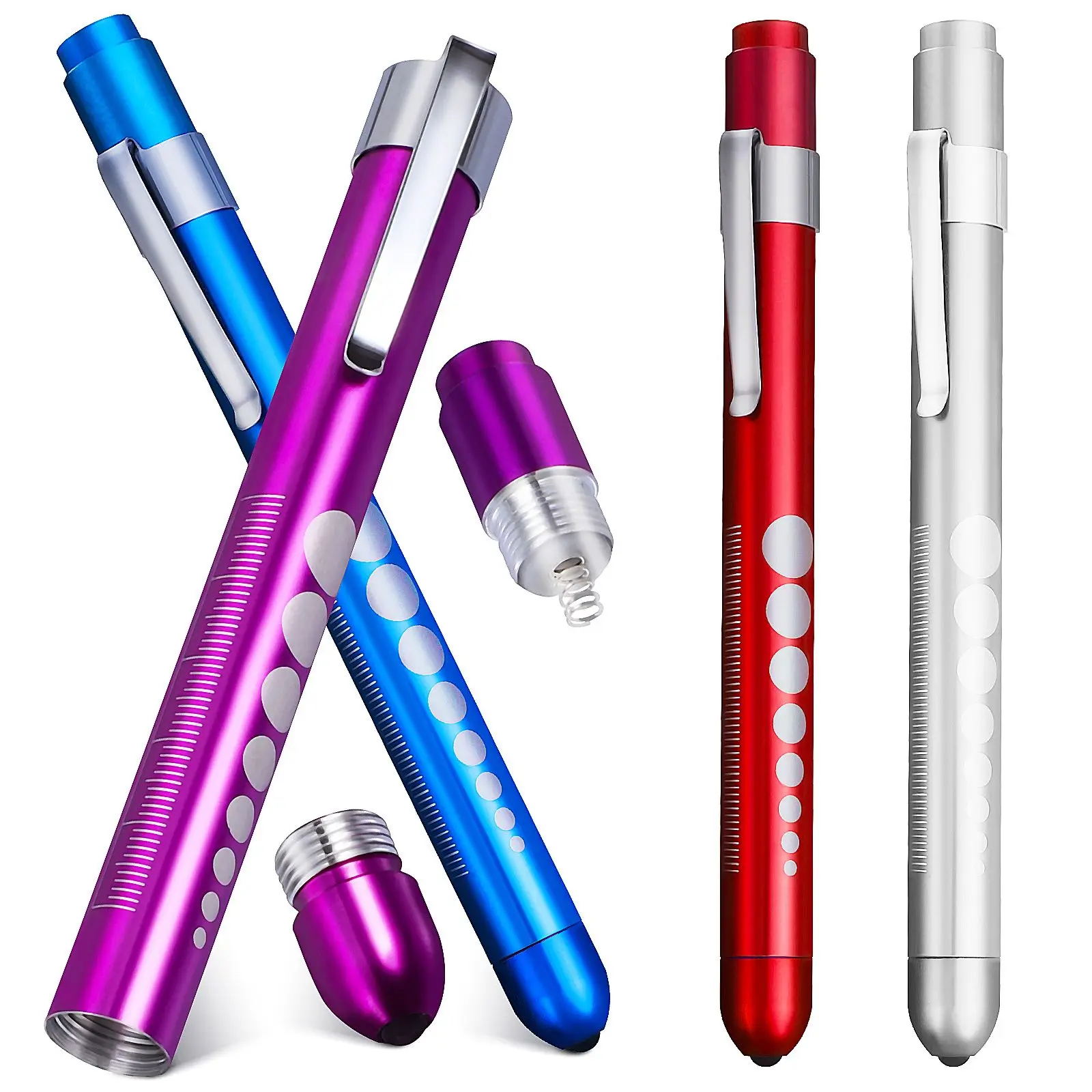 

4 Pcs Lights Nurses Doctors Medical Nursing Pen Light Aluminum Durable Compact Nursing Supplies Badge