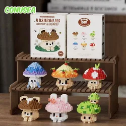Micro Building Block Cute Mushroom Series Children Educational Assembled Food Mini Bricks Blocks Toys for Children Girls Gifts