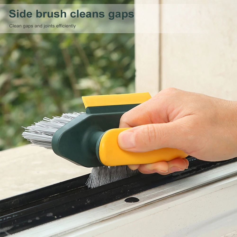 4 In 1 Home Cleaning Brush Brush Squeegee for Gap Groove Cleaning Tool Glass Scraper Kitchen Bathroom Floor Tire Cleaner Brush