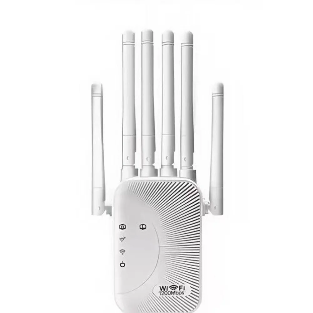 

Прочный пластиковый Wi-Fi репитер 300 Мбит/с/1200 Мбит/с, двухдиапазонный беспроводной маршрутизатор 2.4G/5G с 6 антеннами, усилитель Wi-Fi сигнала, интернет-репитер