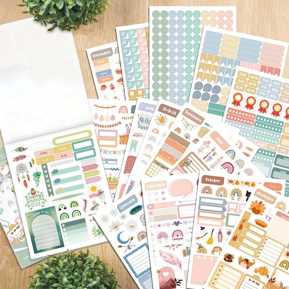 Planista dnia/tydzień/miesiąc książka z naklejkami DIY Scrapbooking pamiętnik podręcznik materiał dekoracyjny naklejki artykuły papiernicze