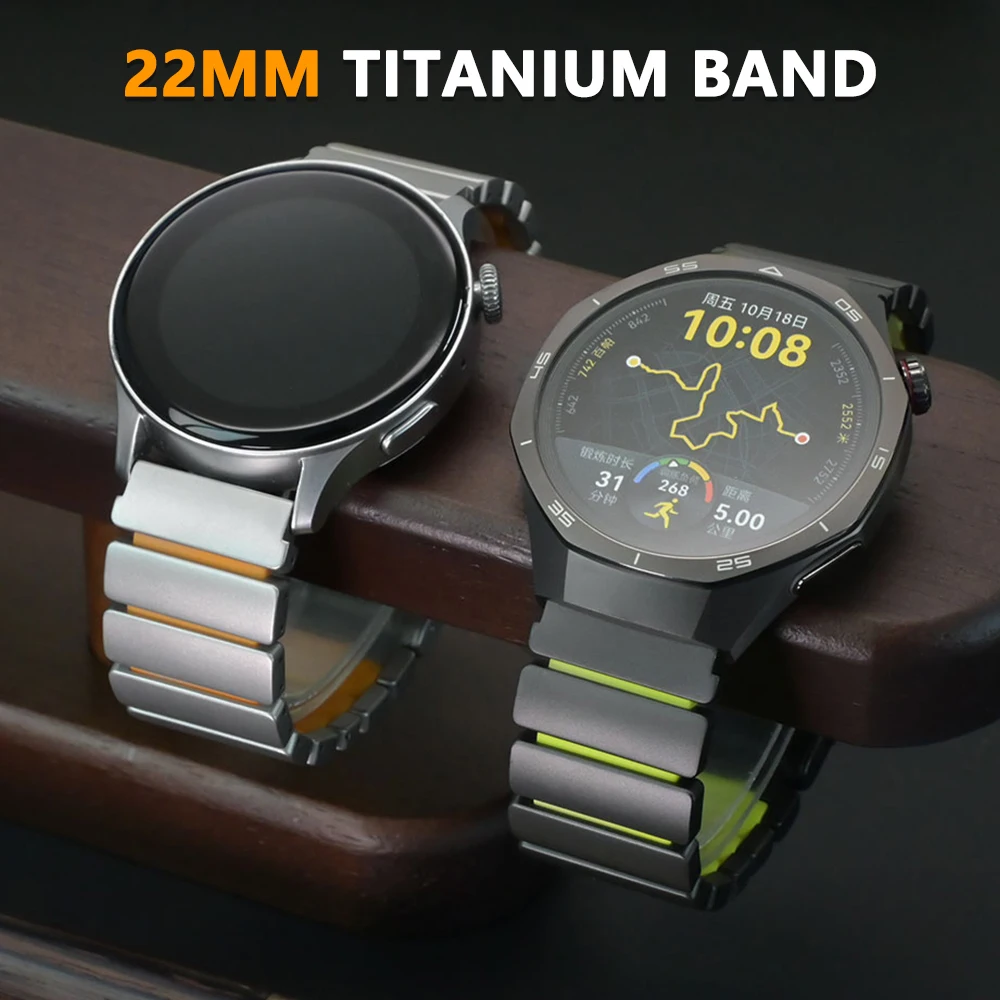 

Магнитный титановый ремешок 22 мм для Huawei Watch GT6 GT5Pro 46 мм, роскошный резиновый браслет для Amazfit Balance 2, для Seiko Correa