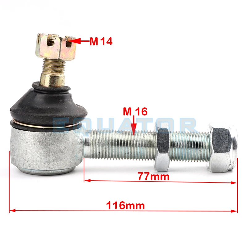 Culbuteur M12 M14xM16, 1 pièce, têtes de boule de biellette directionnelle coniques pour accessoires ATV, quad, kart 200/250