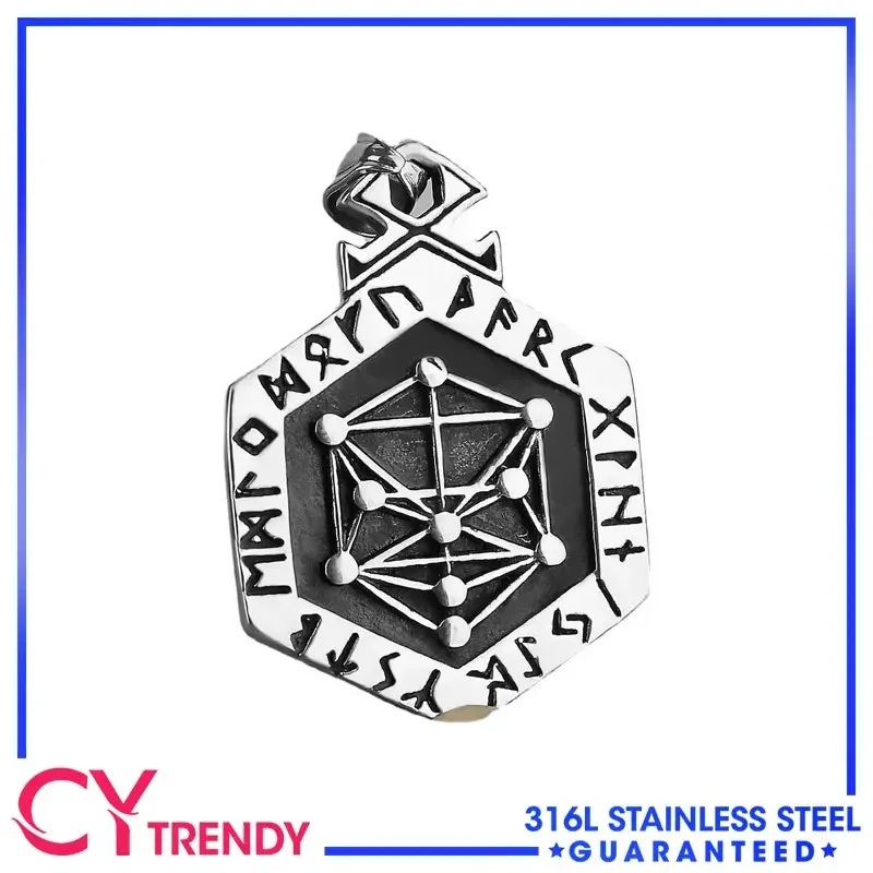 

Viking Totem Rune Men's Fashionable and Domineering Stainless Steel Pendant Necklace