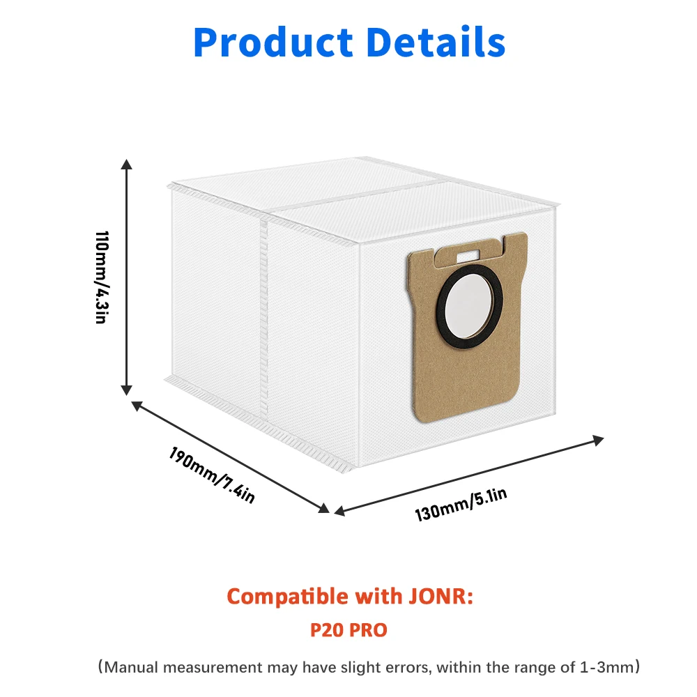 Accessories For JONR P20 PRO T5 PRO Vacuum Cleaner Main Roller Brush Side Brush HEPA Filter Mop Cloth Dust Bag Parts