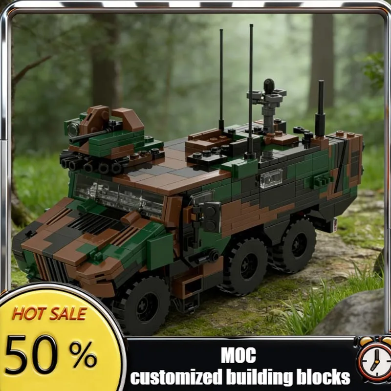 

756 деталей: Модель танка VBMR, армейский грузовик MOC, модульный конструктор, популярная технология сборки, игрушка-конструктор DIY, подарок