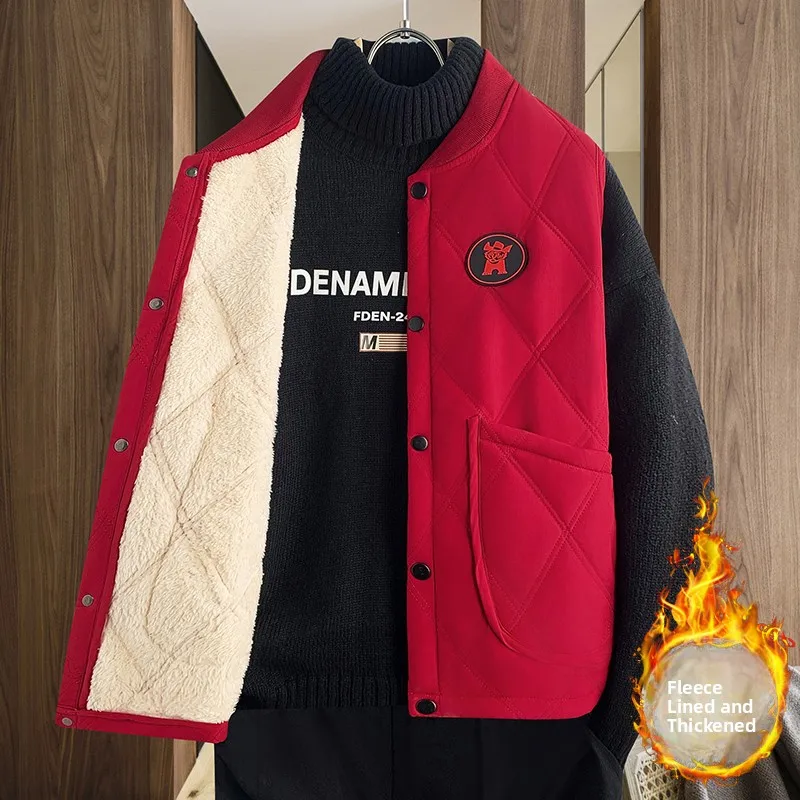 سترة داخلية دافئة مبطنة بالصوف للفتيان المراهقين، ضرورية للزي المدرسي، مناسبة لطلاب المدارس الثانوية في الخريف والشتاء، مصنوع... #2