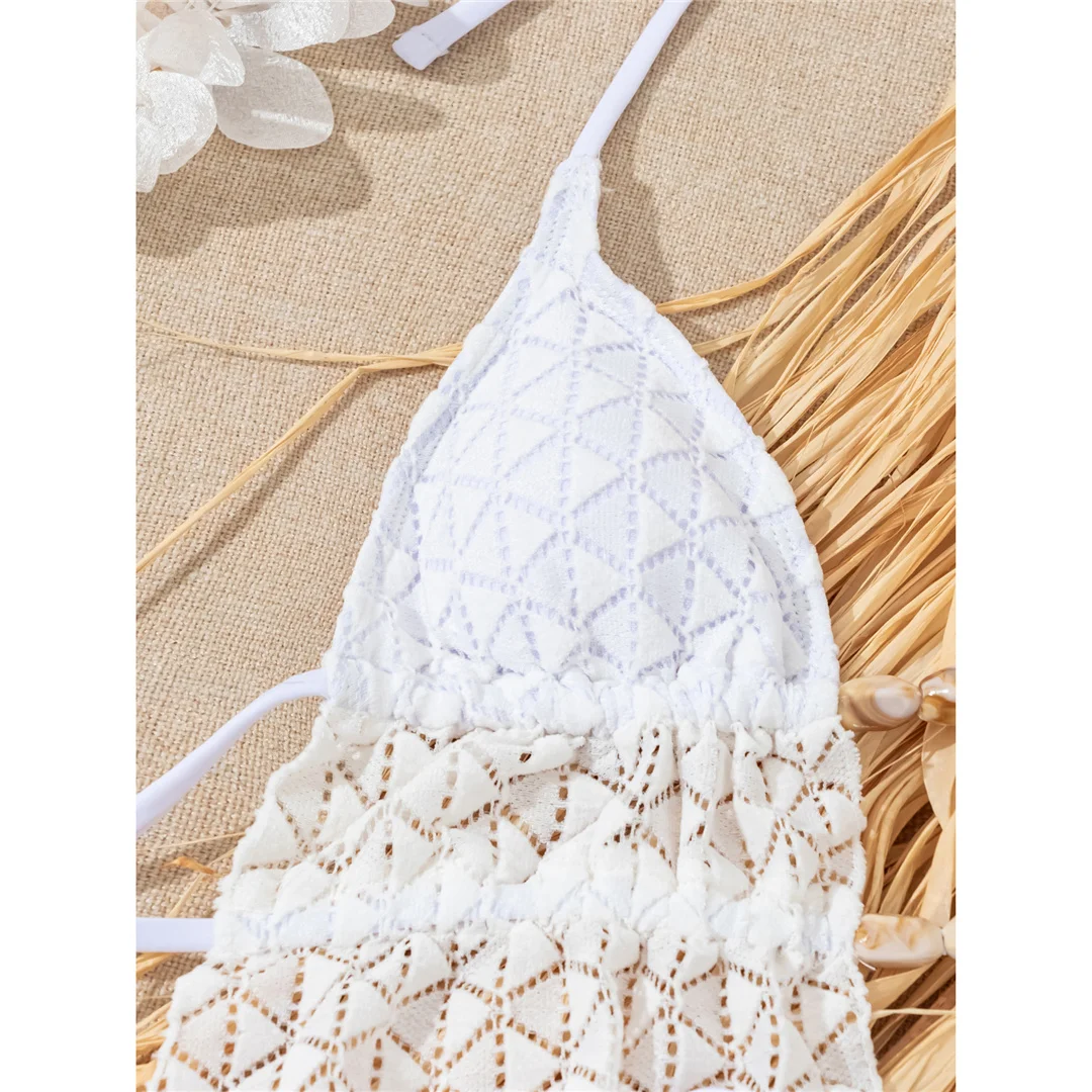 Sexy Neckholder-Tankini Mini-Micro-Thong-Bikini Damen-Badeanzug Zweiteiliger Bikini-Set Badebekleidung Badeanzug Schwimmen V7701 – Detail 6