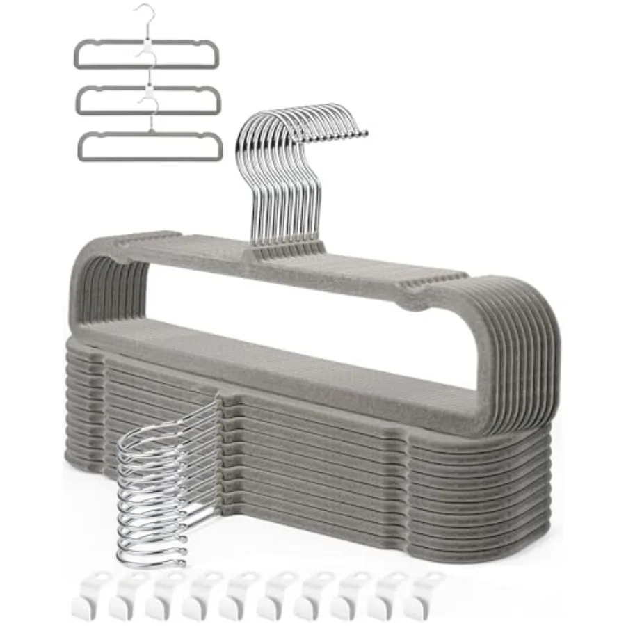 

Вельветовые вешалки для брюк с нескользящей планкой, 20 штук, войлочные вешалки для брюк, Perchas Terciopelo, Percha para Pantalones, с поворотом на 360° ° Поворотный механизм H