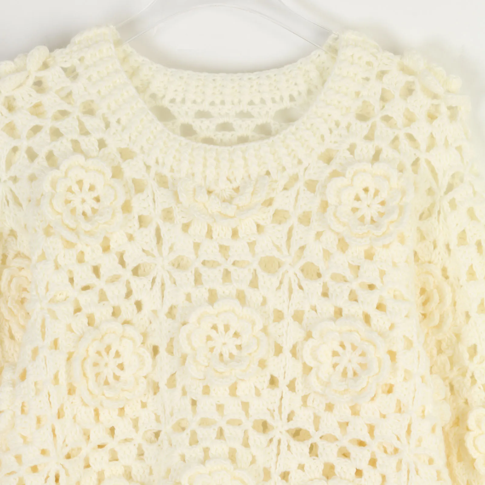 Koreanische Blume Häkeln Pullover Pullover frauen Rundhals Aushöhlen Haken Sanfte und Dünne Herbst Lange ärmeln Gestrickte Pullover