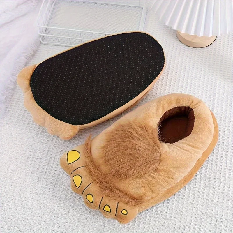 1 زوج الإبداعية وحشية نعال قماش المنزل الدافئة القطن داخلي دافئ غامض الأحذية مهرجان حزب اللباس النعال