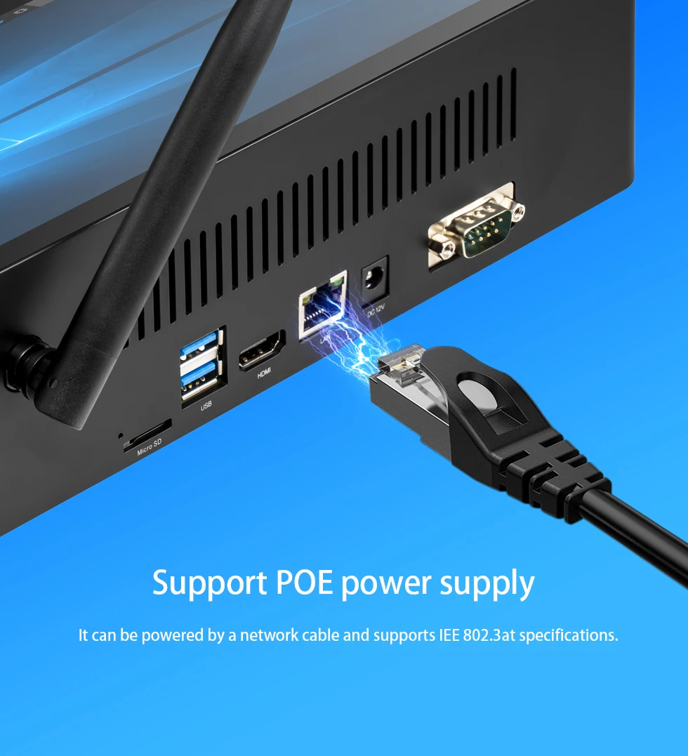 Mini PC tutto in uno da 10,1 pollici 6+64 GB Intel Celeron J4125 Quard-core Supporto POE Intel Mini PC
