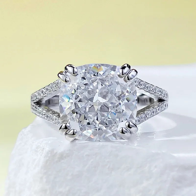 

Jewelry New Simple High Carbon Diamond Powder Diamond Ring Ring for Women S925 Silver