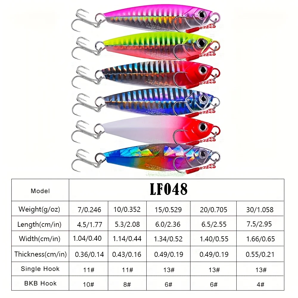 PROBEROS 5 Stück Jigging-Köder Metall-Casting-Jig 7g/10g/15g/20g/30g Simulierter Metall-Slow-Shaking-Jig-Köder Kunstköder – Detail 1