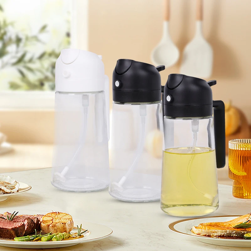 

2in1 500ml Plastic Spray Oil Sprayer Bottle Spray Oil Dispenser Oil Jar Cruet BBQ Kitchen Baking Roasting Picnic Kitchen Tool