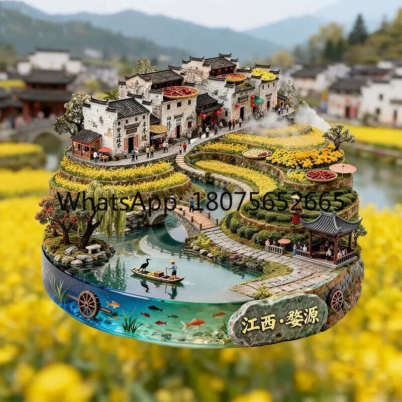 Jiangxi cultural & creative refrigerator magnet - metal embossed magnetic sticker - travel souvenir gift