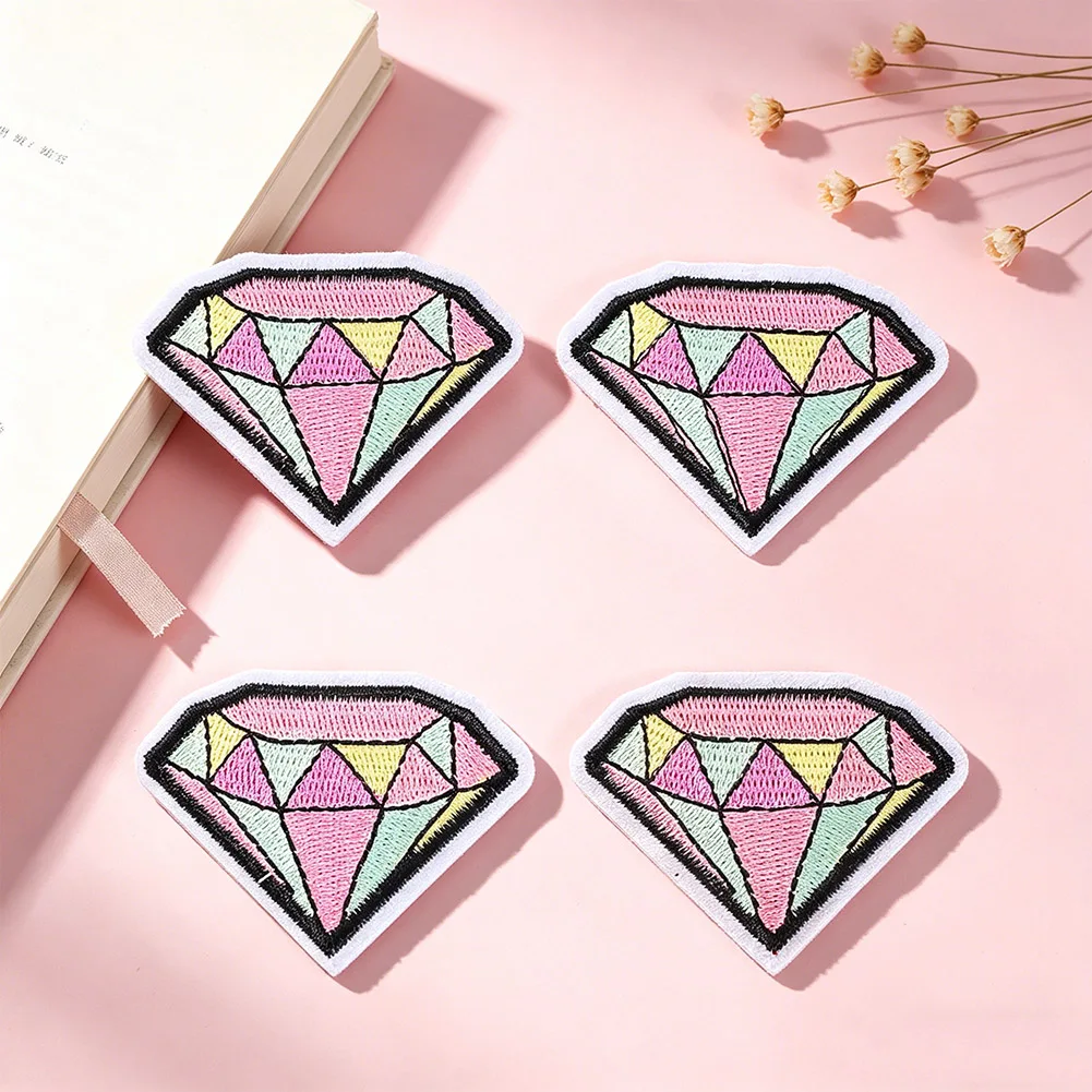Makronen-Farbiger Diamant-Stickerei-Aufnäher zum Aufbügeln oder Aufnähen für T-Shirt, Jacke, Hut, Tasche, DIY-Kleidungsdekoration, Geschenk für Mädchen – Detail 2