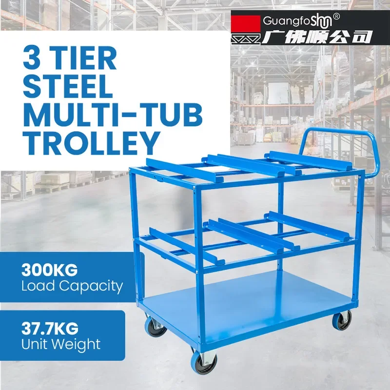 Customized on demand Processing custom OEM double-layer steel pipe cart, logistics storage box finishing car, work car