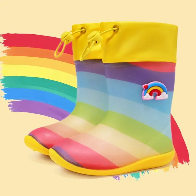 

2026 Kids Rain Boots Waterproof Non Slip Toddler Shoes for Boys Girls Colorful Cute Design Ideal for Kindergarten Outdoor Play