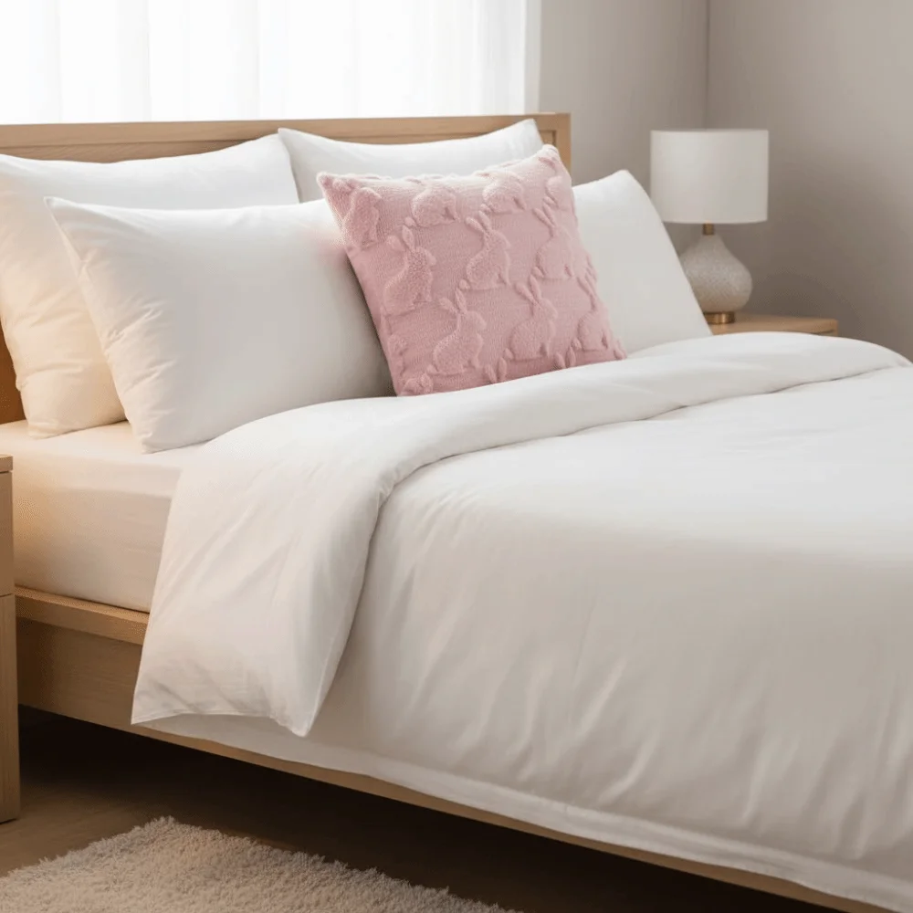 

Comfortable Rabbit Throw Pillow Cover Warm Square Pillowcase 45cm Sofa Cushion Cover Winter