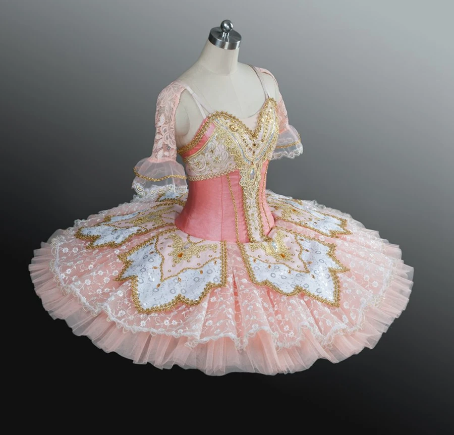 Pêssego açúcar ameixa fada para nutcracker profissional ballet tutus panqueca rosa trajes de balé clássico meia manga meninas 0067