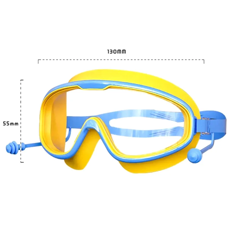 Przeciwmgielne okulary pływackie nurkowanie szeroki widok duże oprawki okulary pływackie z zatyczkami do uszu profesjonalne okulary do nurkowania basen