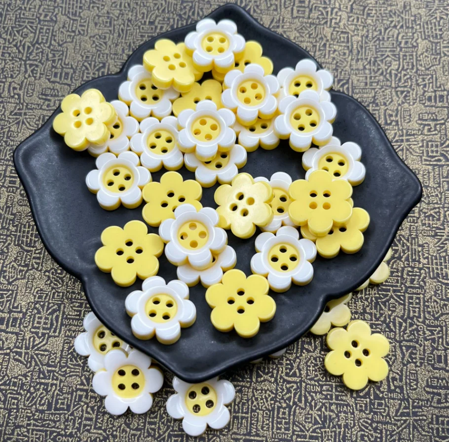 Children's DIY Cute Flower Cartoon Button Resin Baby Clothes Decoration Multi-Purpose Colorful Sweater Coat Adornments