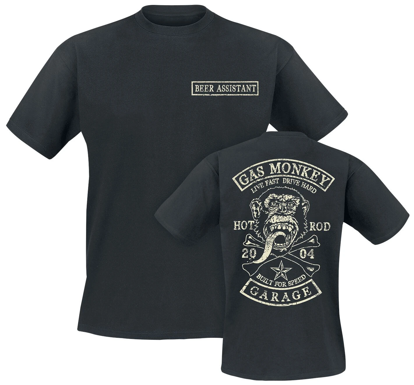Top Gas Monkey Grafik Baumwoll-T-Shirt Unisex Sommer Kurzarm Mode Marken-T-Shirt Luxus Casual Vintage T-Shirts – Detail 2