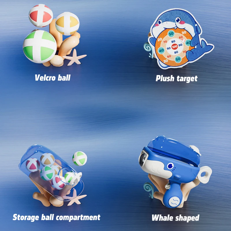 Nouveau pistolet à balle de baleine, balle collante, cible, jouets pour enfants, tir interactif personnel, jouets masculins et féminins