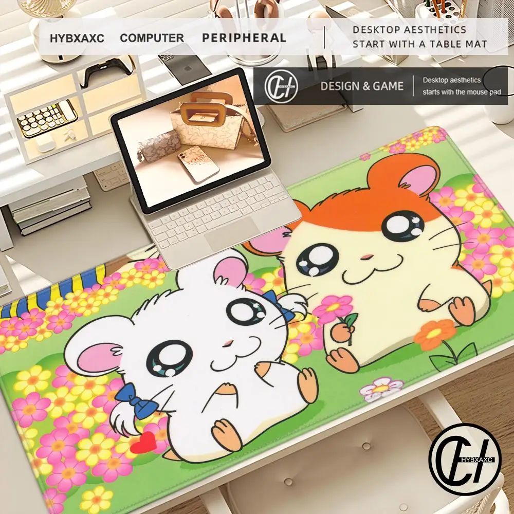 

Милый хомяк h-hamtaro коврик для мыши компьютерный ноутбук геймерский коврик ПК игровые аксессуары настольные коврики 100x50 см милый коврик для мыши