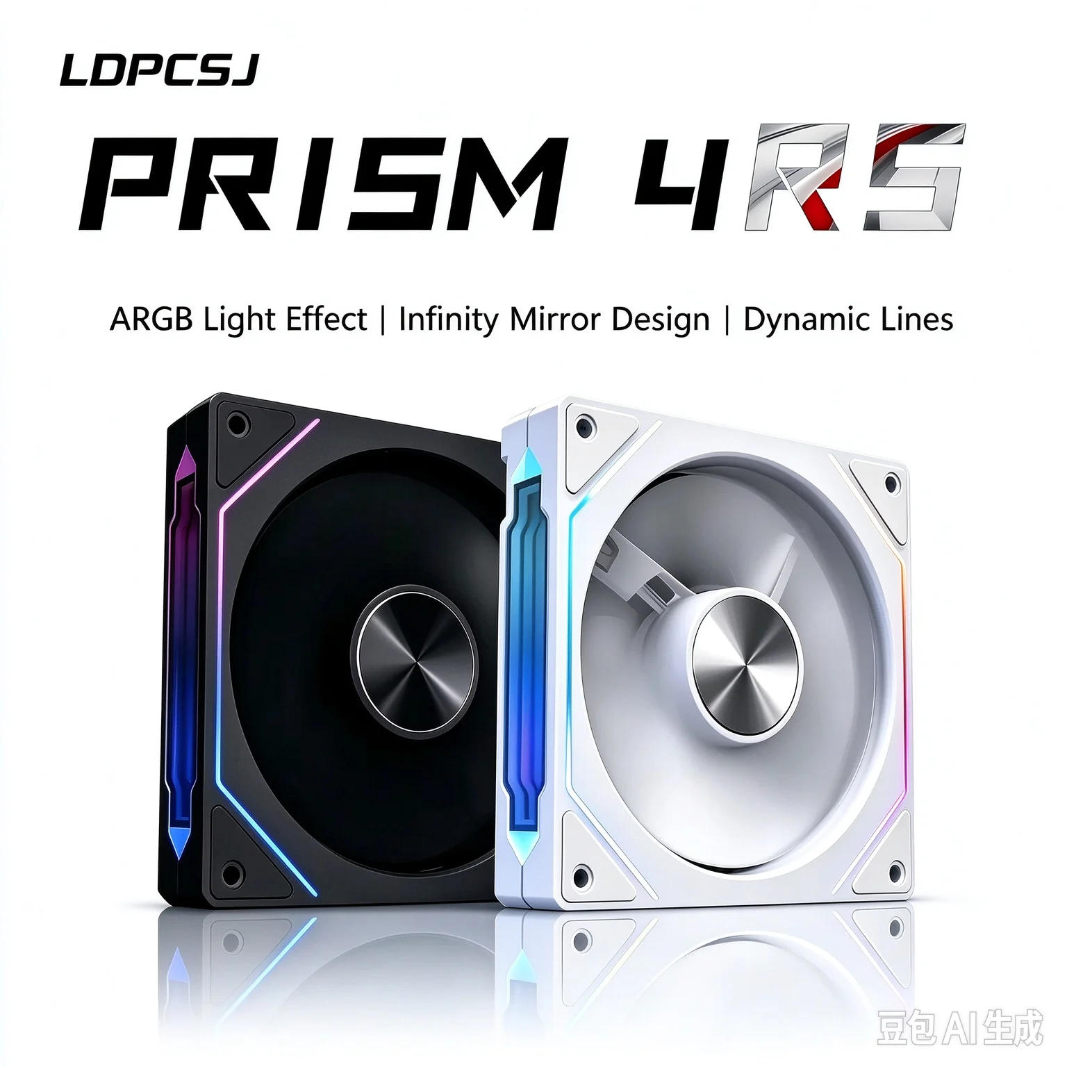 LDPCSJ PRISM 4 RS 12cm ARGB 4 Pin PWM Case Fan Quiet Cooling 12V High Air Volume 1200RPM Desktop Gaming PC Fan