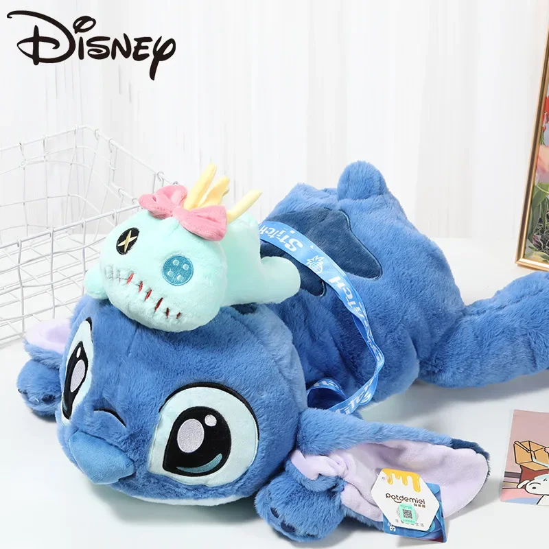 Genuine Disney 53CM Kawaii Stitch Stuffed Toy Lying Position Stitch Plush Doll Throw Pillow Birthday Gift For Friend