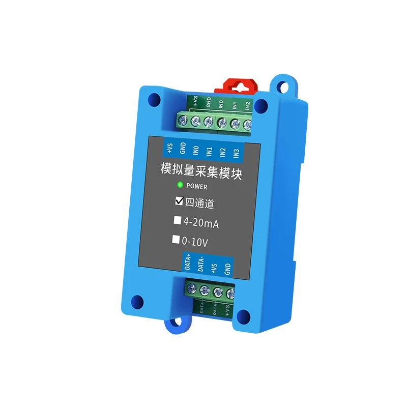 Four-Channel Analog Input 4-20mA To 485 Serial Modbus RTU Current Voltage AI Acquisition Module with Modbus RTU Interface
