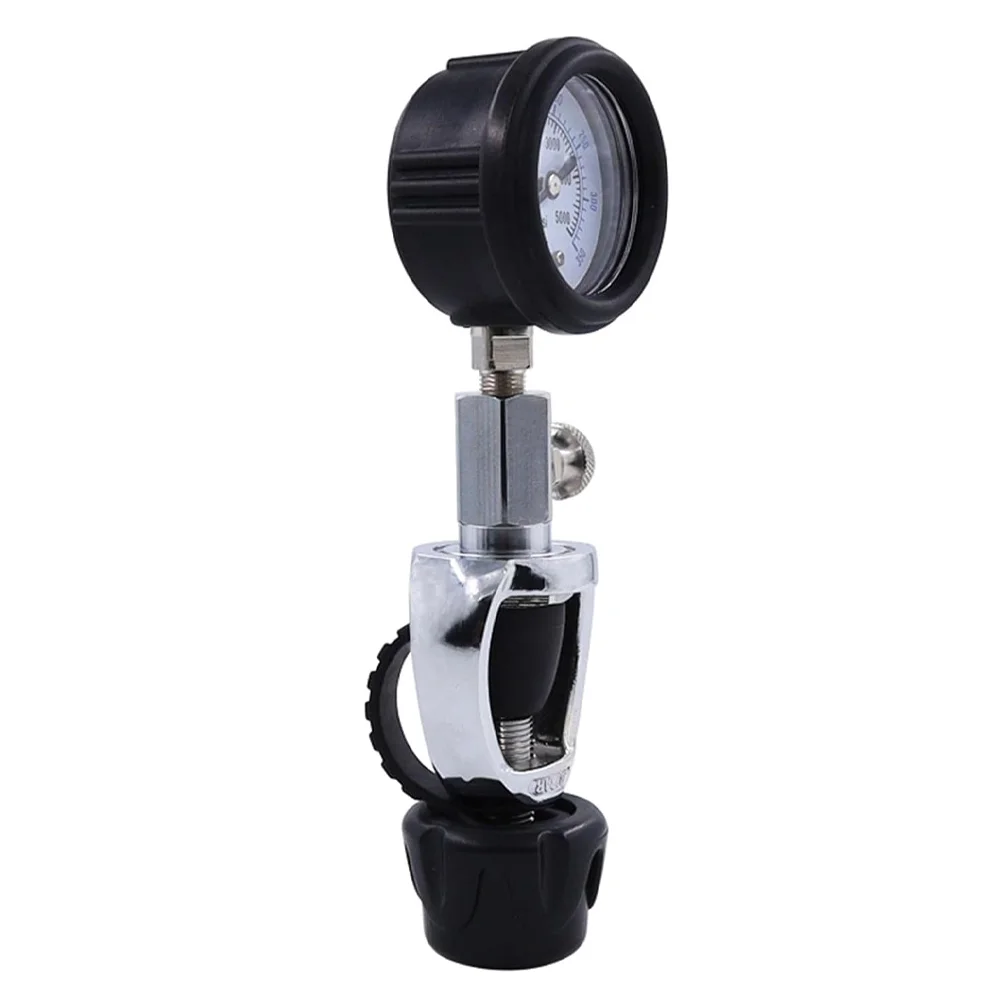 Pressure Monitoring Gauge for Scuba Air and Oxygen Cylinders Featuring 350 Bar Rating and Saltwater Resistant Components