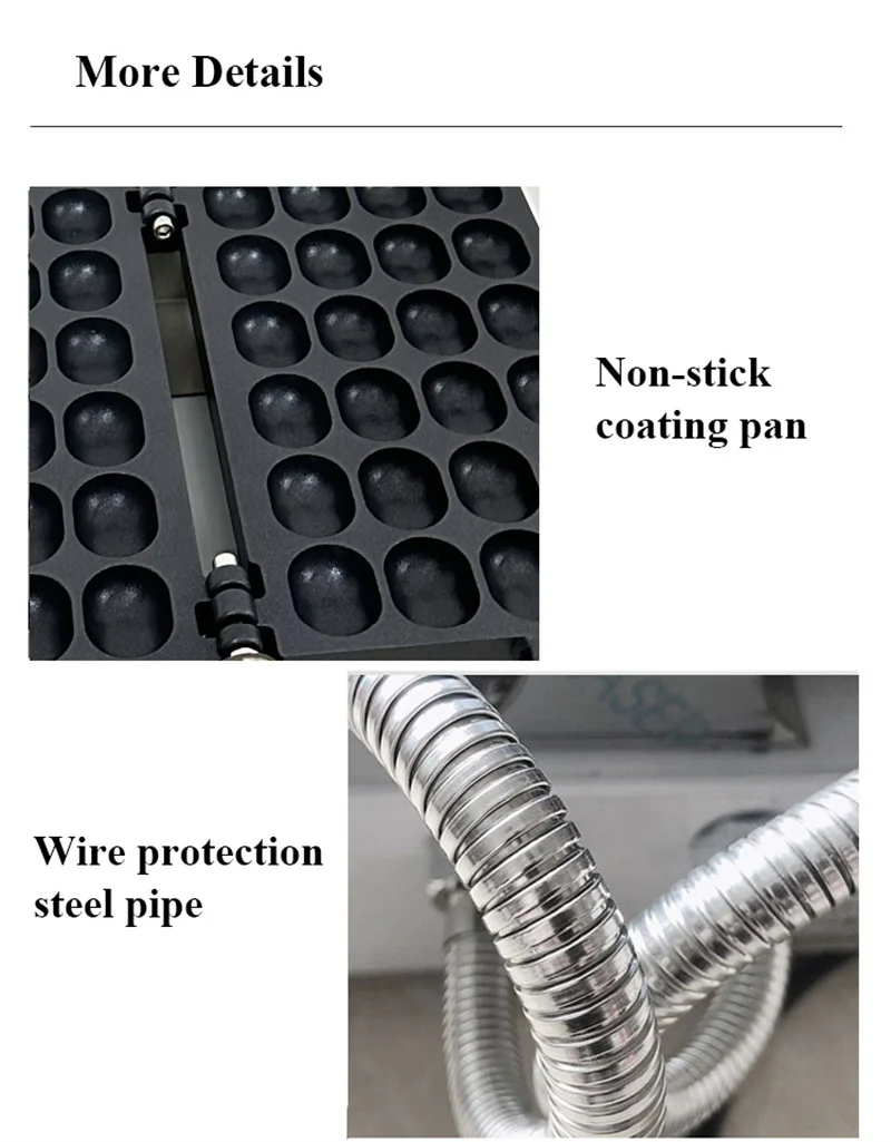 Electric or Gas Egg Waffle Mini Oval Sponge Cake Maker Non-stick Coating Pan Bubble Waffle Baking Machine Commercial Home Use
