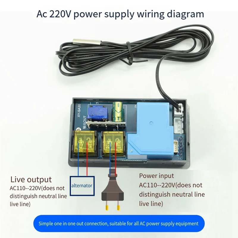 SQPP-SA30 30A ترموستات متحكم في درجة الحرارة شاشة ديجيتال ترموستات ارتفاع درجة الحرارة المنخفضة إنذار دائم سهلة الاستخدام