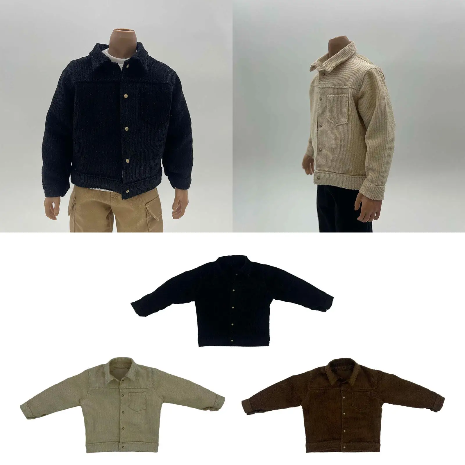1/6 Mannelijke Figuur Jas Stijlvolle Handgemaakte Verkleedkostuum Miniatuur Pop Accessoires Kleding voor 12'' Figuren