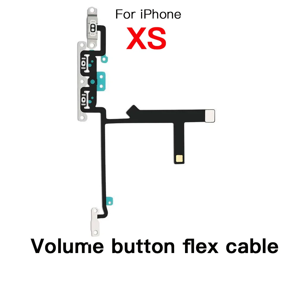 เปิดปิด Flex สําหรับ iPhone X XR XS Max Volume Up Down ด้านข้างปุ่ม Ribbon Flex Cable โลหะ