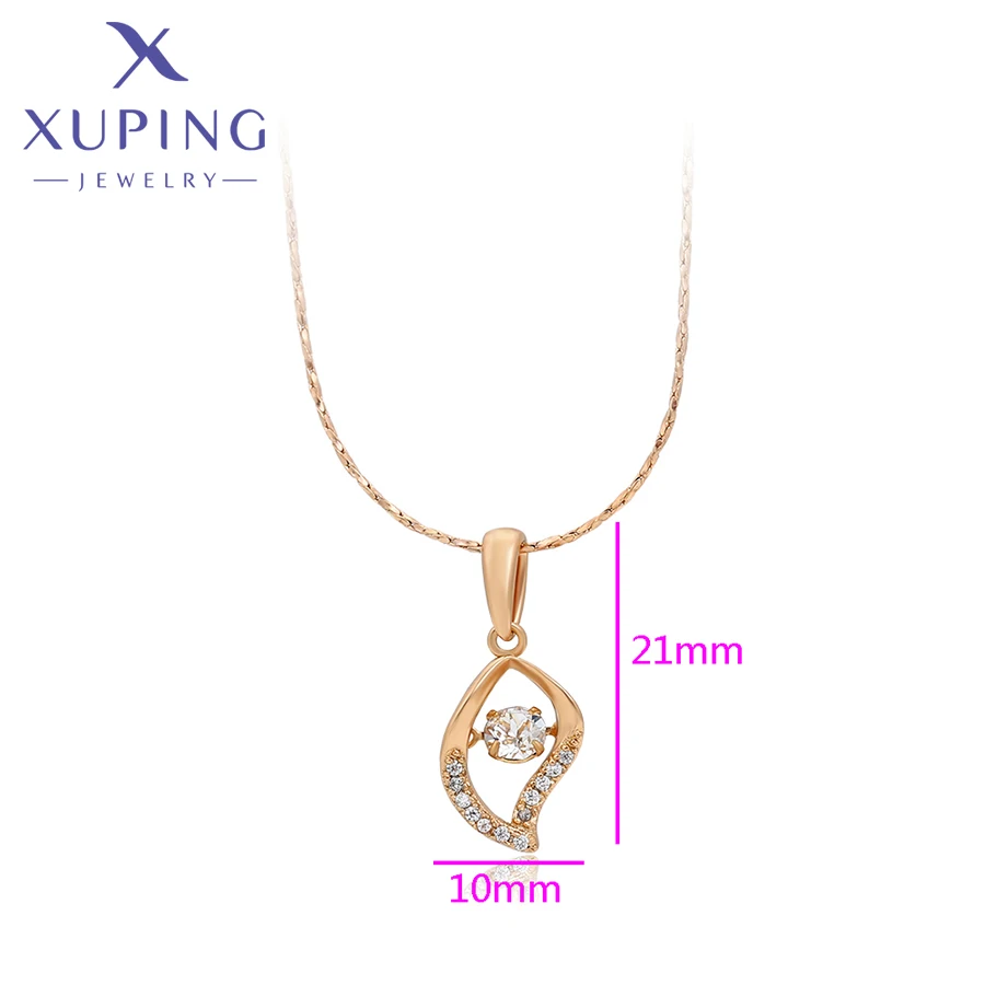 Xuping Jewelry Charms Promotion Fashion Stone Pendant Necklace of Gold Color for Lady Women A00553657