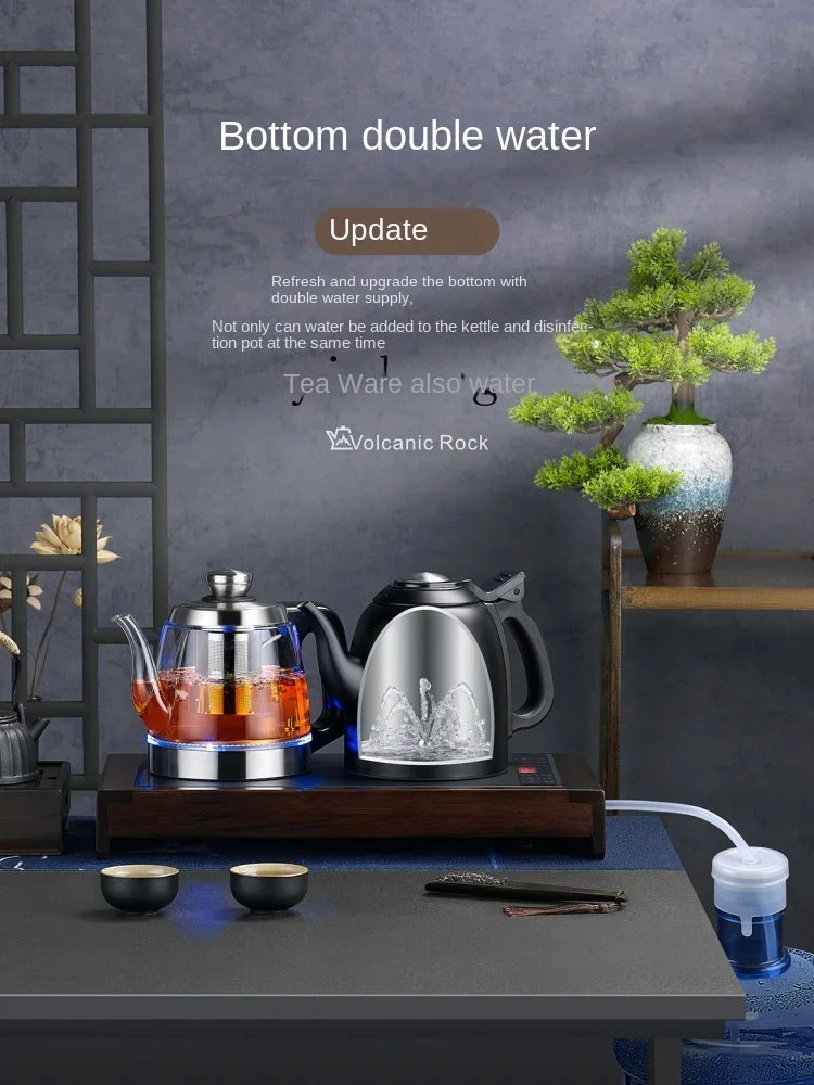 ZC Bilateral Automatic Water Feeding Fast Kettle Tea Table Embedded Electric Heating Tea Stove