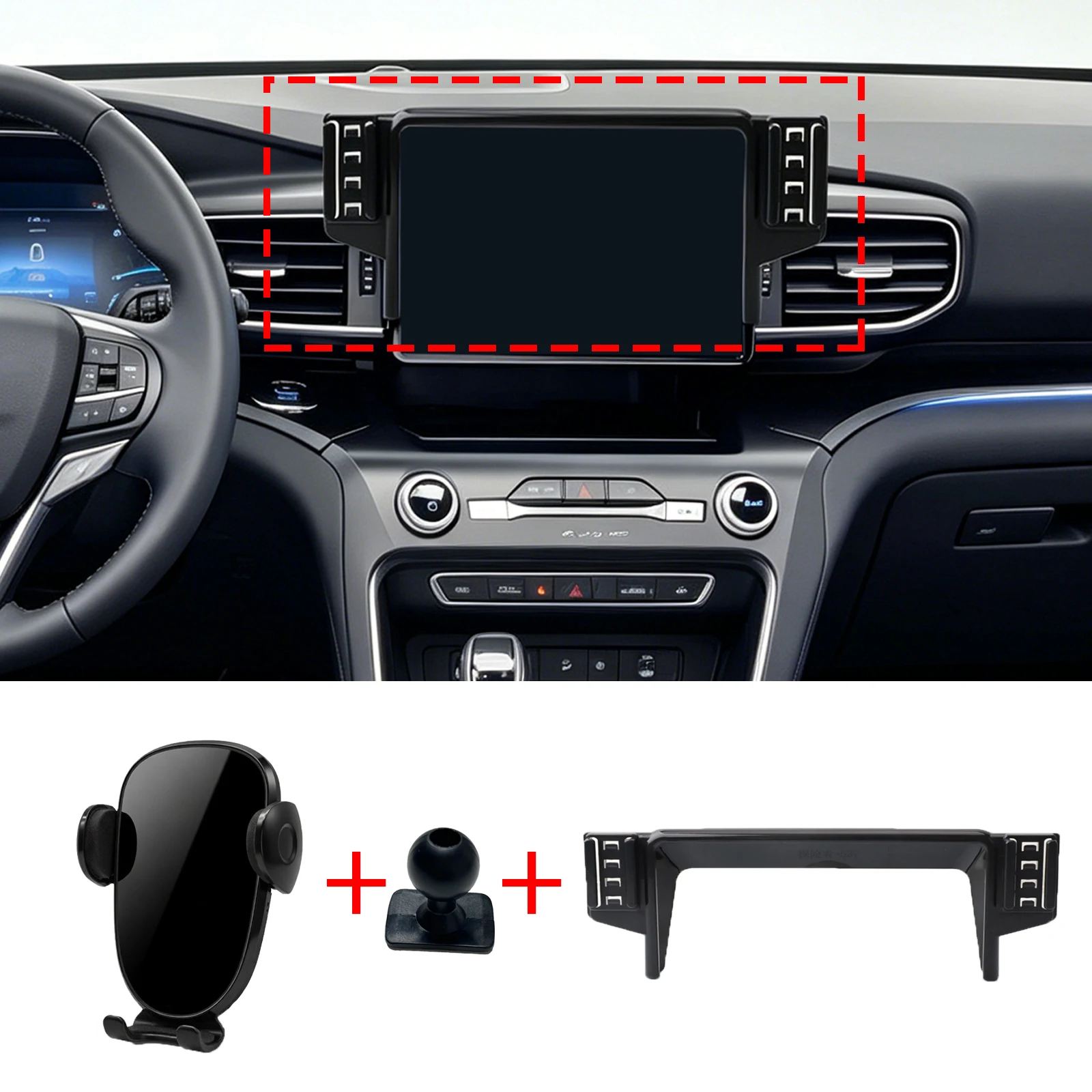 for Ford Explorer 2020 2021 2022 2023 2024 8inch RHD LHD Dashboard Phone Mount Car Bracket Simple Setup