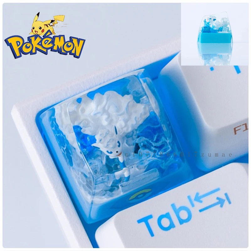 Japan Anime Pokemon Custom Resin Micro Transparent KeyCap Mimikyu Keycaps Mechanical Creative Computer Keyboard Cap Cute Gift