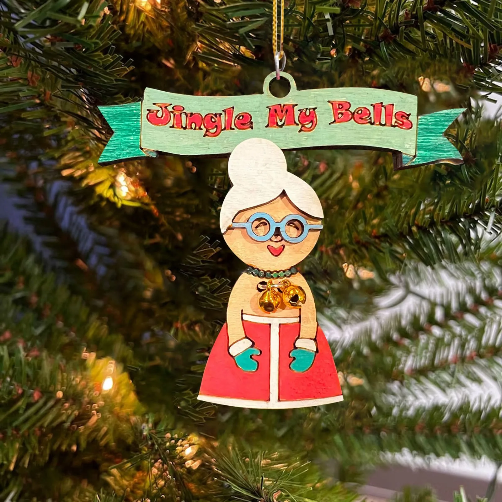 Jingle My Bells Funny Christmas Ornament Christmas Mother In Law Bells Pendant Xmas Tree Hanging Decorations Party Supplies