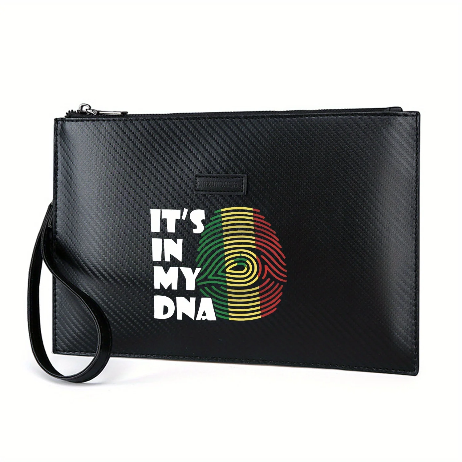 خلفية عناصر العلم بتصميم بصمة الإصبع، حقيبة يد رجالية من البولي يوريثان مطبوعة أنيقة وعملية للحمل اليومي