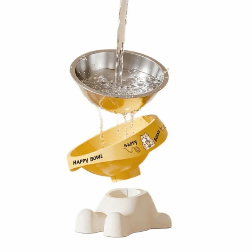Stainless Steel Elevated Pet Feeding Bowl Paw-shaped Stand ABS Raised Pet Bowl Non-slip Detachable Structure Elevated Cat Bowl