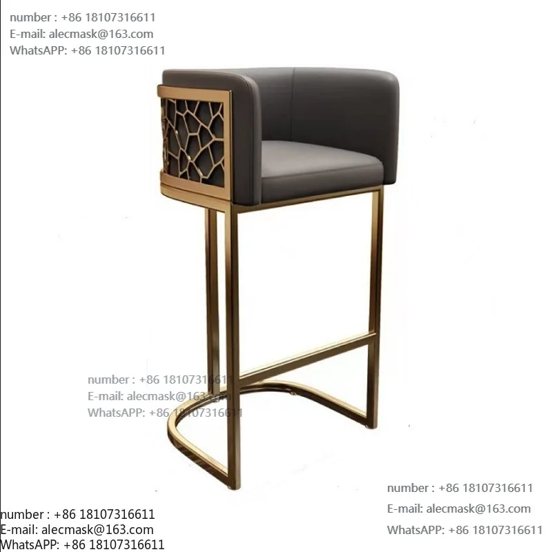 

Light luxury bar chair Bar reception bar chair Creative simple cafe high back chair