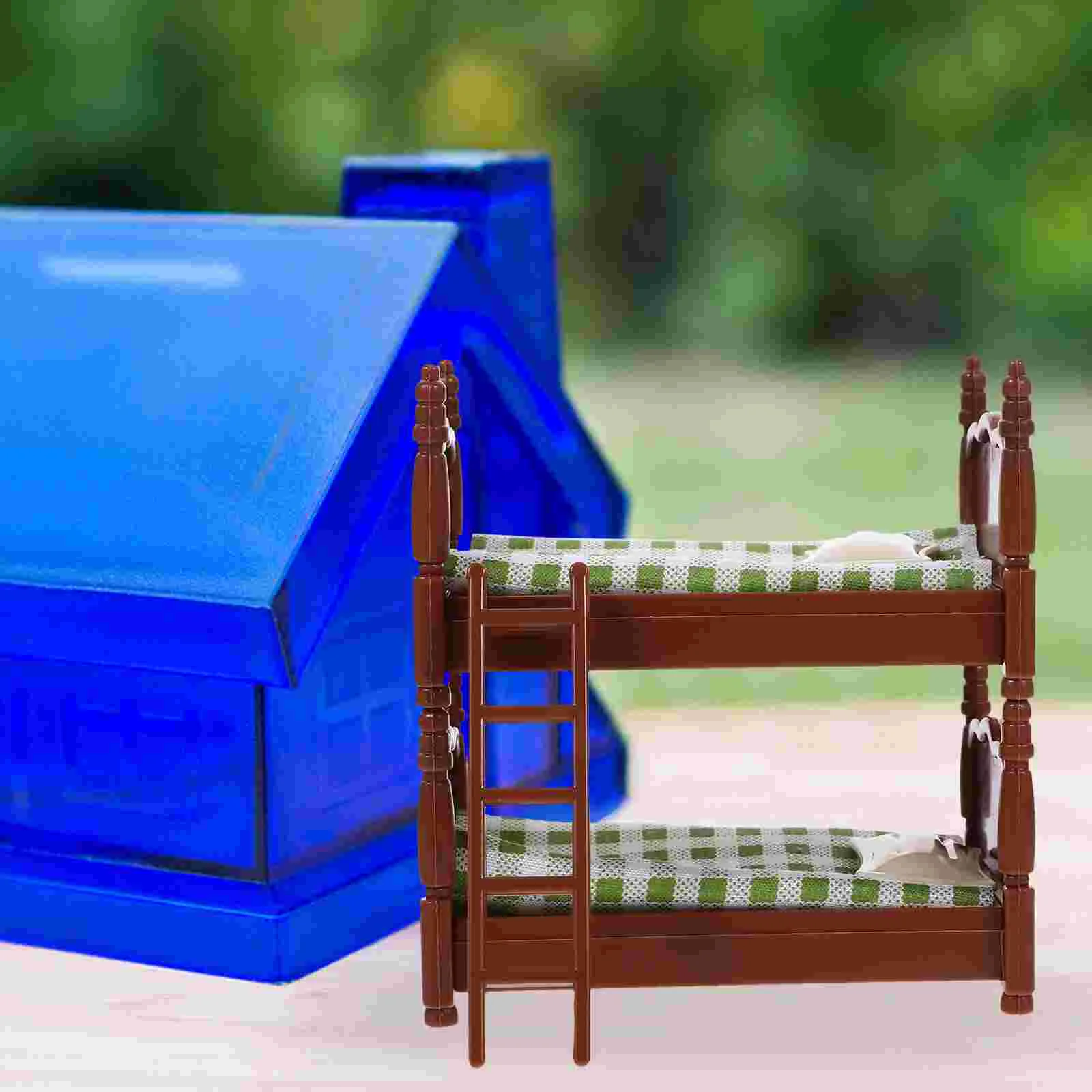 Mini Bunk Bed Children's Toys Miniature Dollhouse Furniture Figurines Home Decor Household