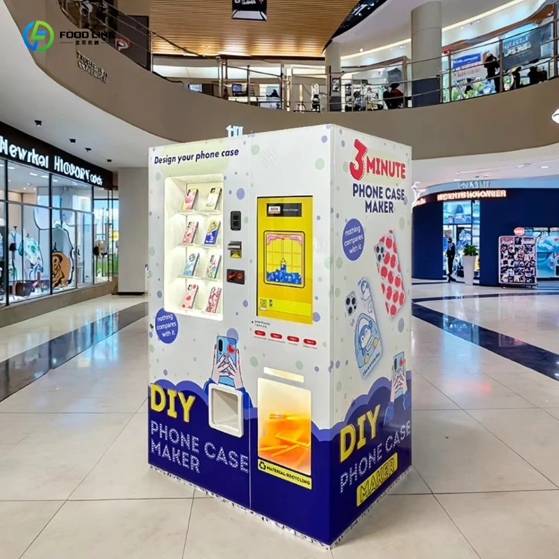 Phone Cases Vending Machine - เครื่องทำเคสมือถืออัตโนมัติ ปี 2026 พร้อมเครื่องพิมพ์ DIY สำหรับร้านค้าในสนามกีฬา