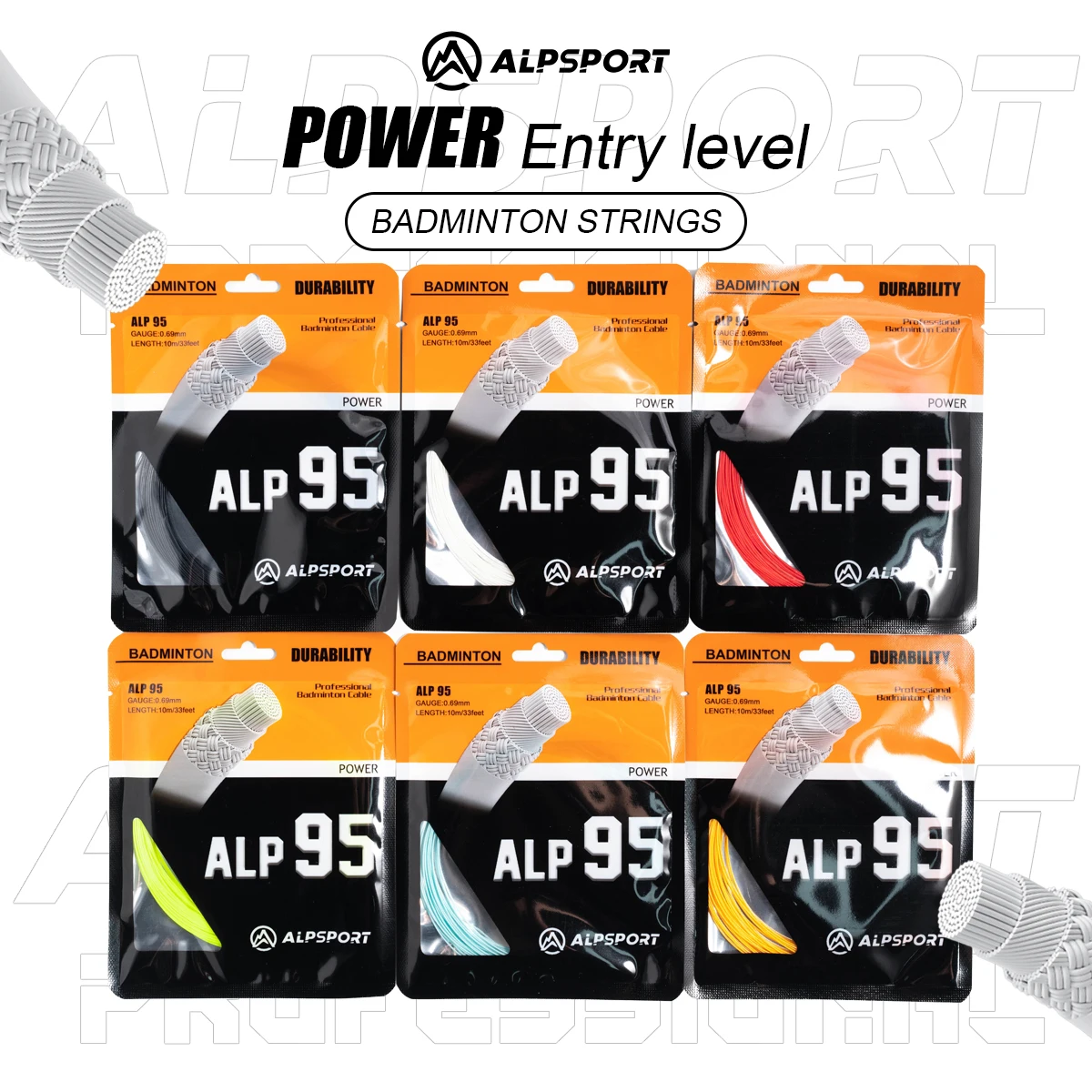 

Alpsport Bg95 Original Legal Badminton rackets Strings high elasticity Durable Suitable for Carbon fiber and titanium alloys